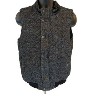 New York Yoki Zip Front Quilted Vest Heather Gray Lined Men's‎ Size Medium